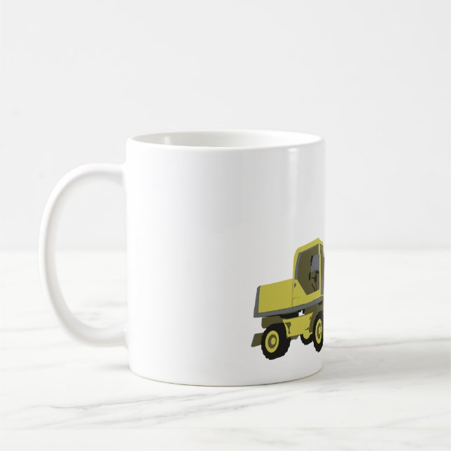 Caneca De Café Escavadeira Amarela Máquinas de Construção (Esquerda)