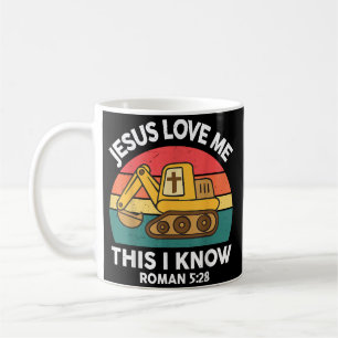 Caneca De Café Escavadeira Cristã Jesus Me Ama Isso Eu Sei