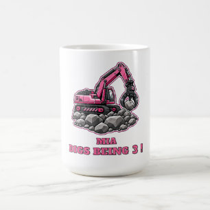 Caneca De Café Escavadeira Rosa Personalizada