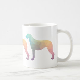 Caneca De Café Escocês Deerhound Geométrico Pattern Silhouette