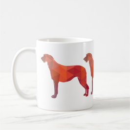 Caneca De Café Escocês Deerhound Geométrico Pattern Silhouette