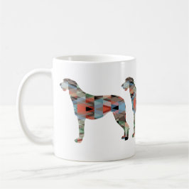 Caneca De Café Escocês Deerhound Geométrico Pattern Silhouette