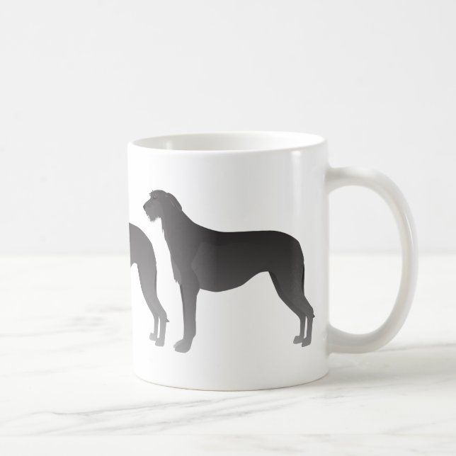 Caneca De Café Escocesa de rocha básica de cães Silhouette (Direita)
