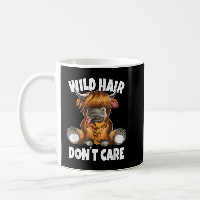 Caneca De Café Escócia Highland Cow Wild Hair Não Carro (Esquerda)