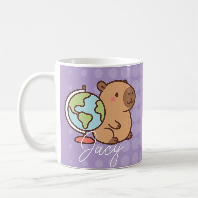 Caneca De Café Escola de Capivaras Crianças Fofas (Esquerda)