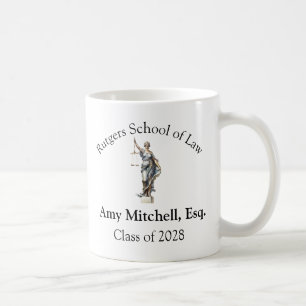 Caneca De Café Escola de Direito Personalizada/Senhora Justiça Ad