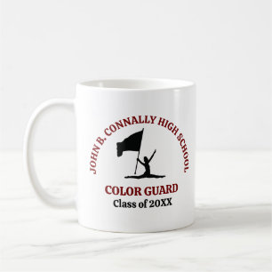 Caneca De Café Escola de Ensino Médio Maroon Guarda de Cores Pers
