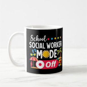 Caneca De Café Escola Social Worker Mode Off Engraçado Summer