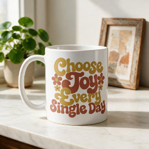 Caneca De Café Escolha a Alegria Todos os Dias Citação Retro Groo