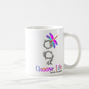 Caneca De Café Escolha o Dragonfly da Consciência do Suicídio da 