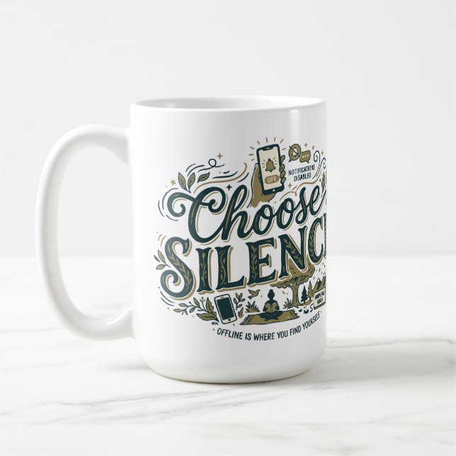Caneca De Café Escolha o Silêncio (Esquerda)