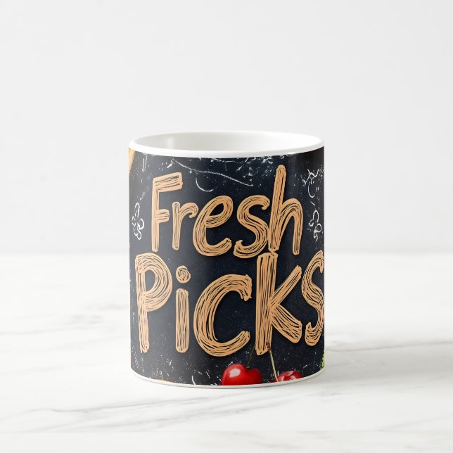 Caneca De Café Escolhas Frescas: Arranjo Colorido de Frutas (Centro)
