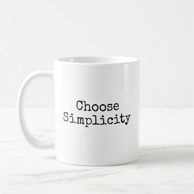 Caneca De Café Escolher Simplicidade (Esquerda)