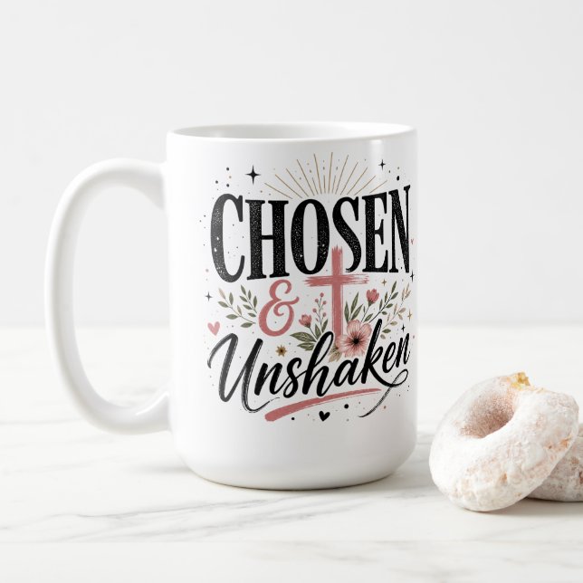Caneca de Café Escolhido & Inabalável (Com Donut)
