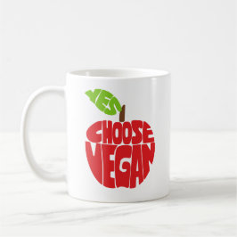 Caneca De Café Escolho Vegan - Tipografia Apple
