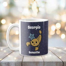 Caneca De Café Escorpião Brilhante Ilustrado Zodiac Personalizado