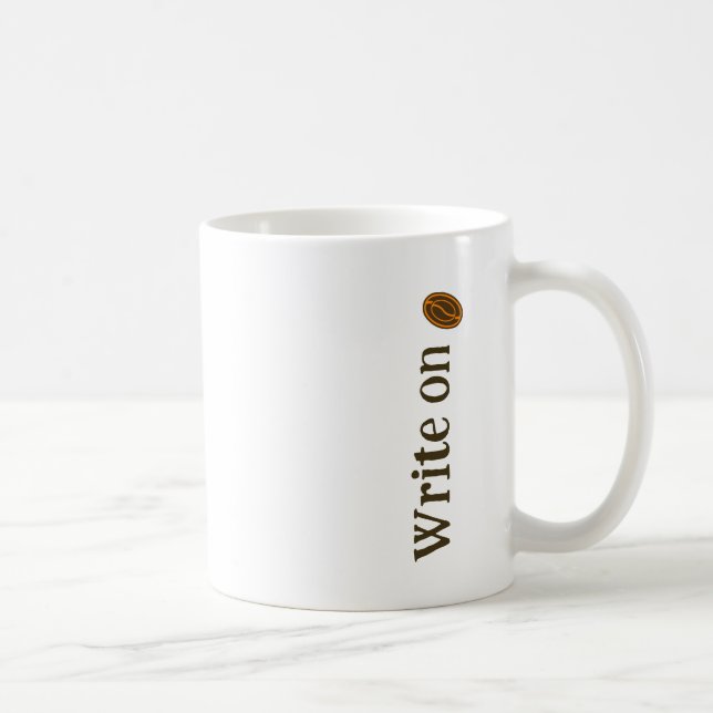 Caneca De Café Escreva com Café Grãos Escritores Romancistas Auto (Direita)