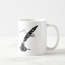 Caneca De Café Escreva sobre! Tinta do Quill em um copo de café