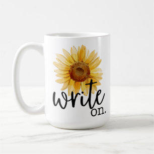 Caneca De Café Escrever em (com girassol)