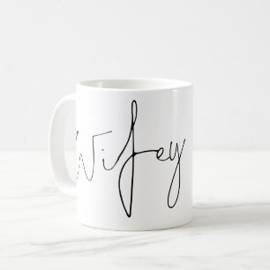 Caneca De Café Escrita Legant Wifey Bride Name Black White