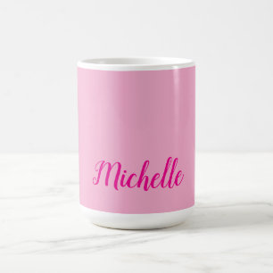 Caneca De Café Escrita moderna profissional nome rosa branco