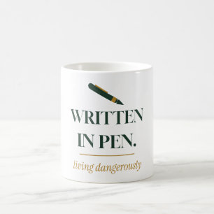 Caneca De Café Escrito à Caneta Planejador Piada Vivendo Perigosa