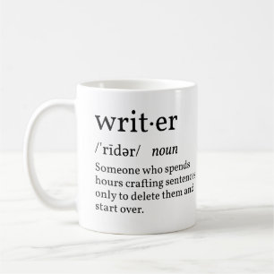 Caneca De Café Escritor de Definição Engraçada