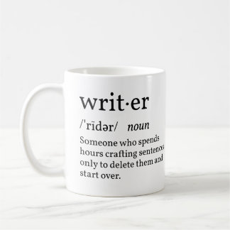 Caneca De Café Escritor de Definição Engraçada