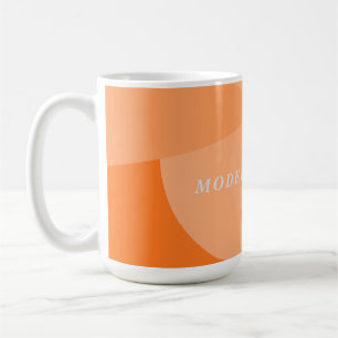 Caneca De Café Escritório geométrico abstrato laranja moderno