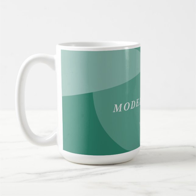 Caneca De Café Escritório moderno e geométrico do abstrato verde (Esquerda)