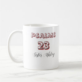 Caneca De Café Escritura bíblica personalizada Salmos 23 Cristã 