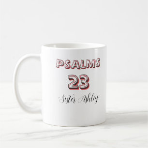 Caneca De Café Escritura bíblica personalizada Salmos 23 Cristã 