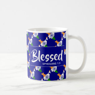 Caneca De Café Escritura Cristã de Ephesianos Abençoados da ÍNDIA