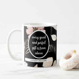 Caneca De Café escritura da flor negra
