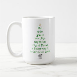 Caneca De Café Escritura de Árvore do Xmas Verse (Luke 2:11)