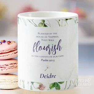 Caneca De Café Escritura de flor selvagem legante personalizada