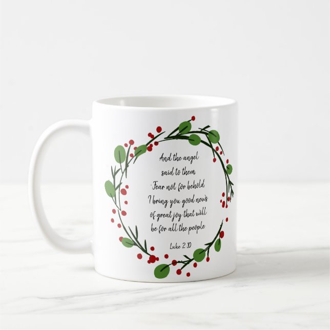 Caneca De Café Escritura de Natal Cristã (Esquerda)