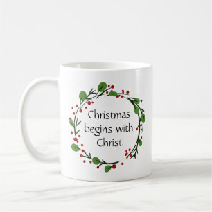 Caneca De Café Escritura do Sticker de Escritura de Natal Cristão