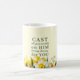 Caneca De Café Escritura Floral 1 Peter 5:7