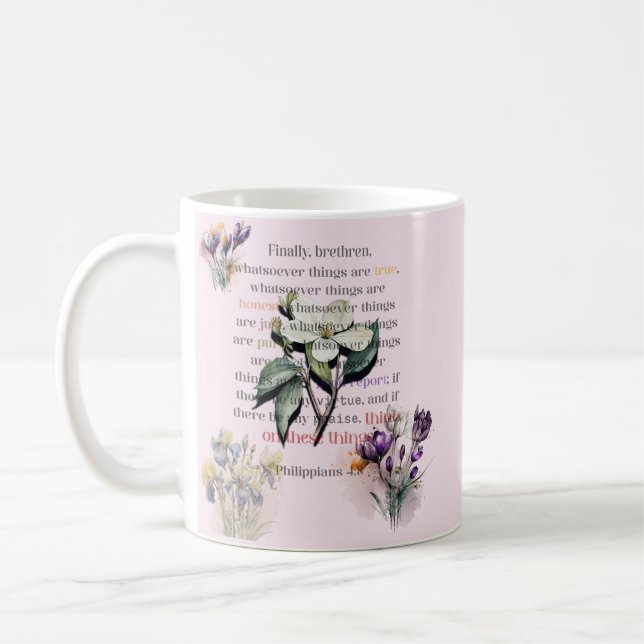 Caneca De Café Escritura Pense nestas Coisas (Esquerda)