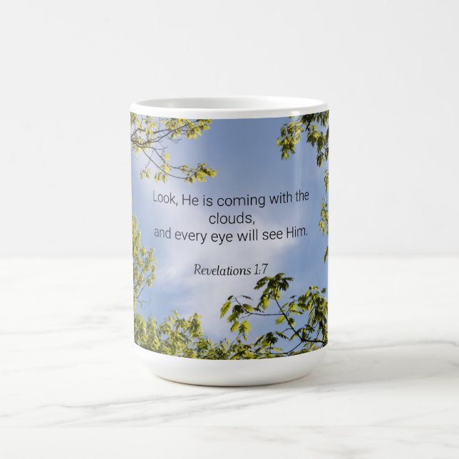 Caneca De Café Escritura, Revelações 1:7, (Centro)