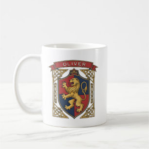 Caneca De Café Escudo de Armas do Leão Rampante com Entrelaçado C