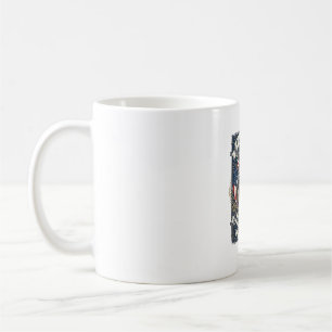 Caneca De Café Escudo de Batalha Patriótico 1776 Símbolo Inspirad
