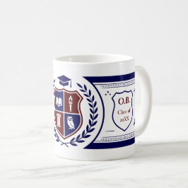 Caneca De Café Escudo de Brasão Acadêmico Personalizado Preppy Iv