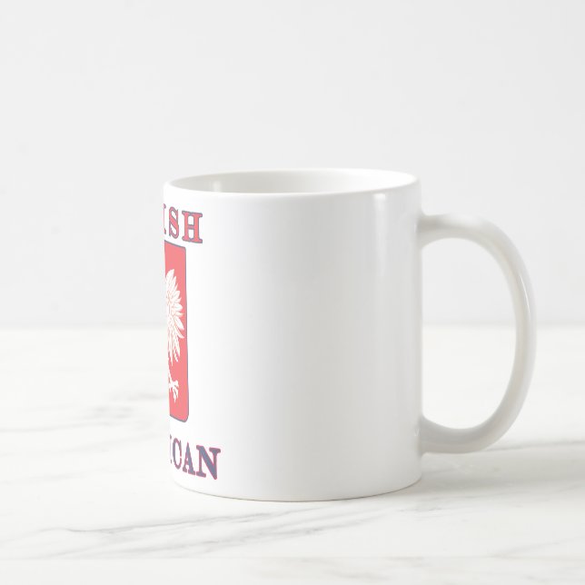 Caneca De Café Escudo polonês americano da águia (Direita)