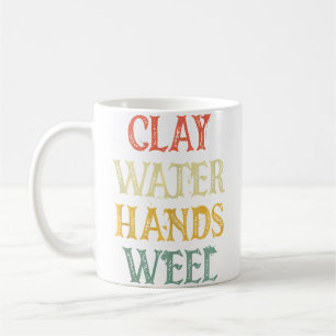 Caneca De Café Escultura de Argila Água Mãos Roda Cerâmica Oleiro