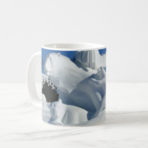 Caneca De Café Escultura de Neve do Urso Polar, Quebec, Canadá