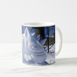 Caneca De Café Escultura de neve em cavalos, Quebec, Canadá