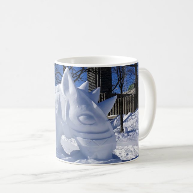 Caneca De Café Escultura de neve em cavalos, Quebec, Canadá (Frente Esquerda)