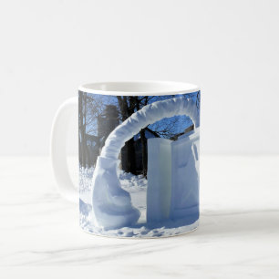 Caneca De Café Escultura de neve, Quebec, Canadá